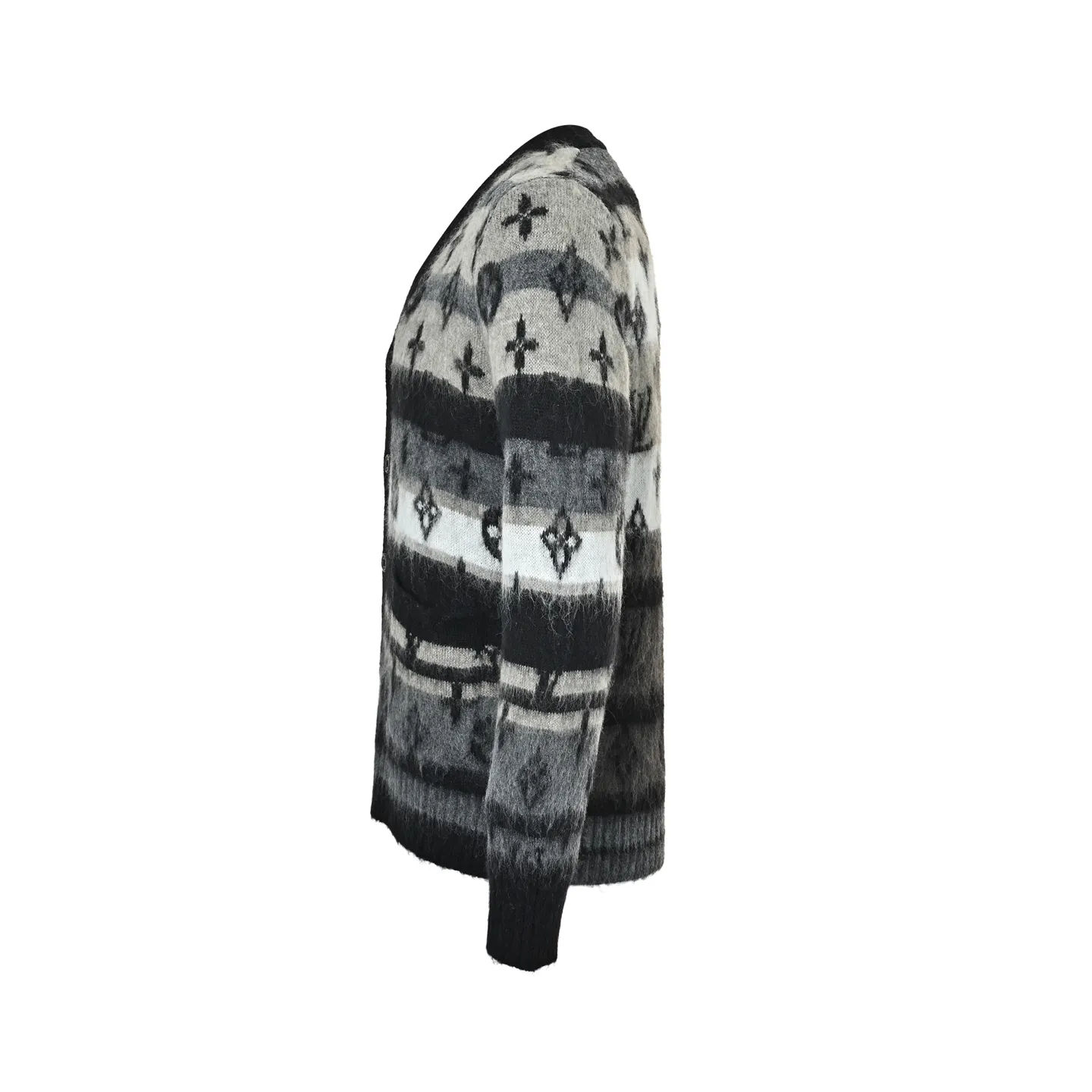 Louis Vuitton/Louis Vuitton contrasting jacquard mohair cardigan